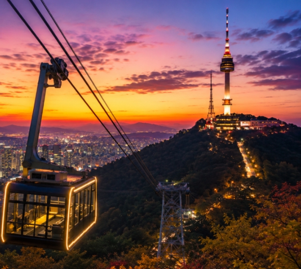 Can I take a taxi directly to the top of N Seoul Tower?